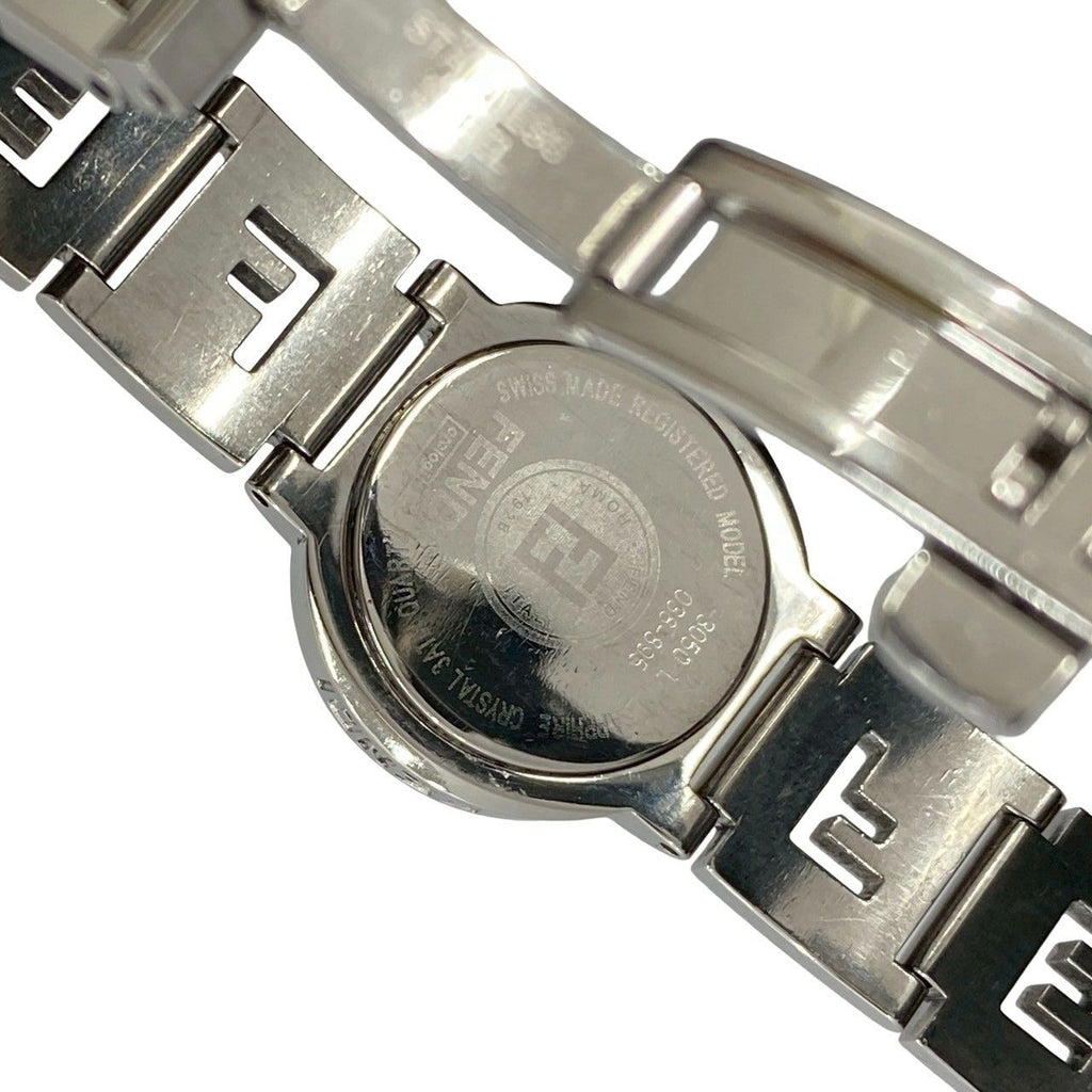 Fendi Orologi Logo Motif Stainless Steel Quartz Watch Wrist Silver — view 5