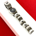 Fendi Orologi Logo Motif Stainless Steel Quartz Watch Wrist Silver