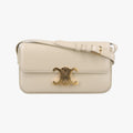 Celine Claude Triomphe Beige Leather Shoulder