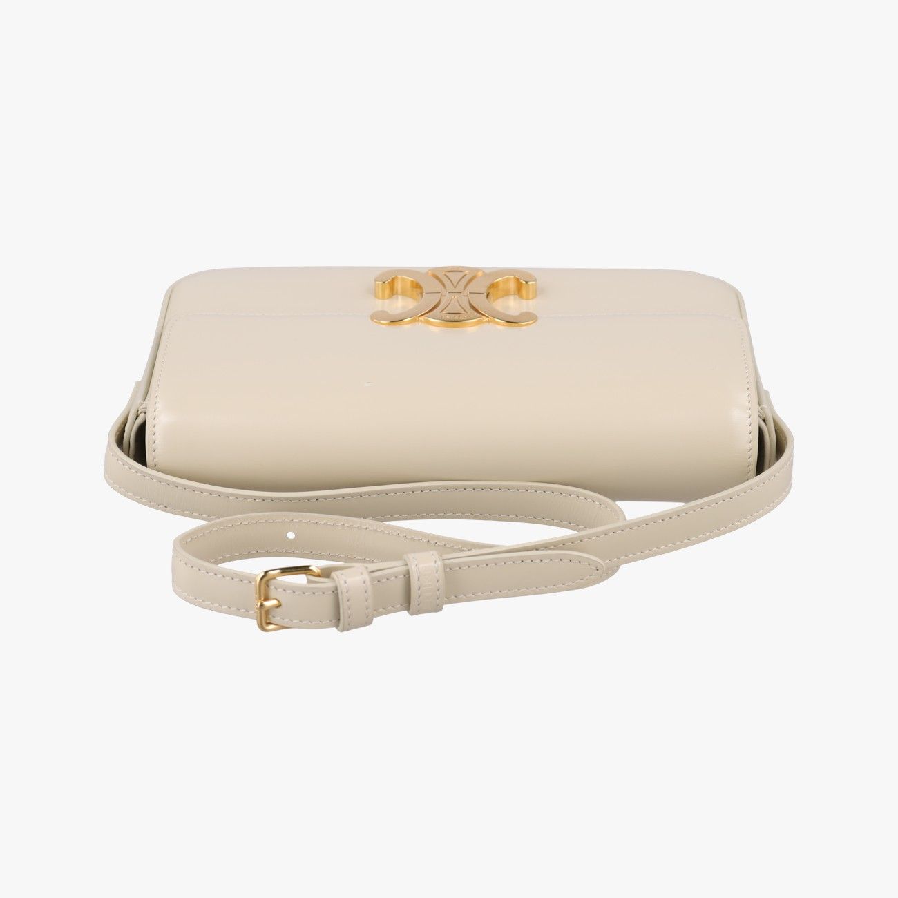 Celine Claude Triomphe Beige Leather Shoulder — view 8