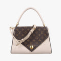 Louis Vuitton Double Brown Cream Monogram Canvas Taurillon Leather Shoulder