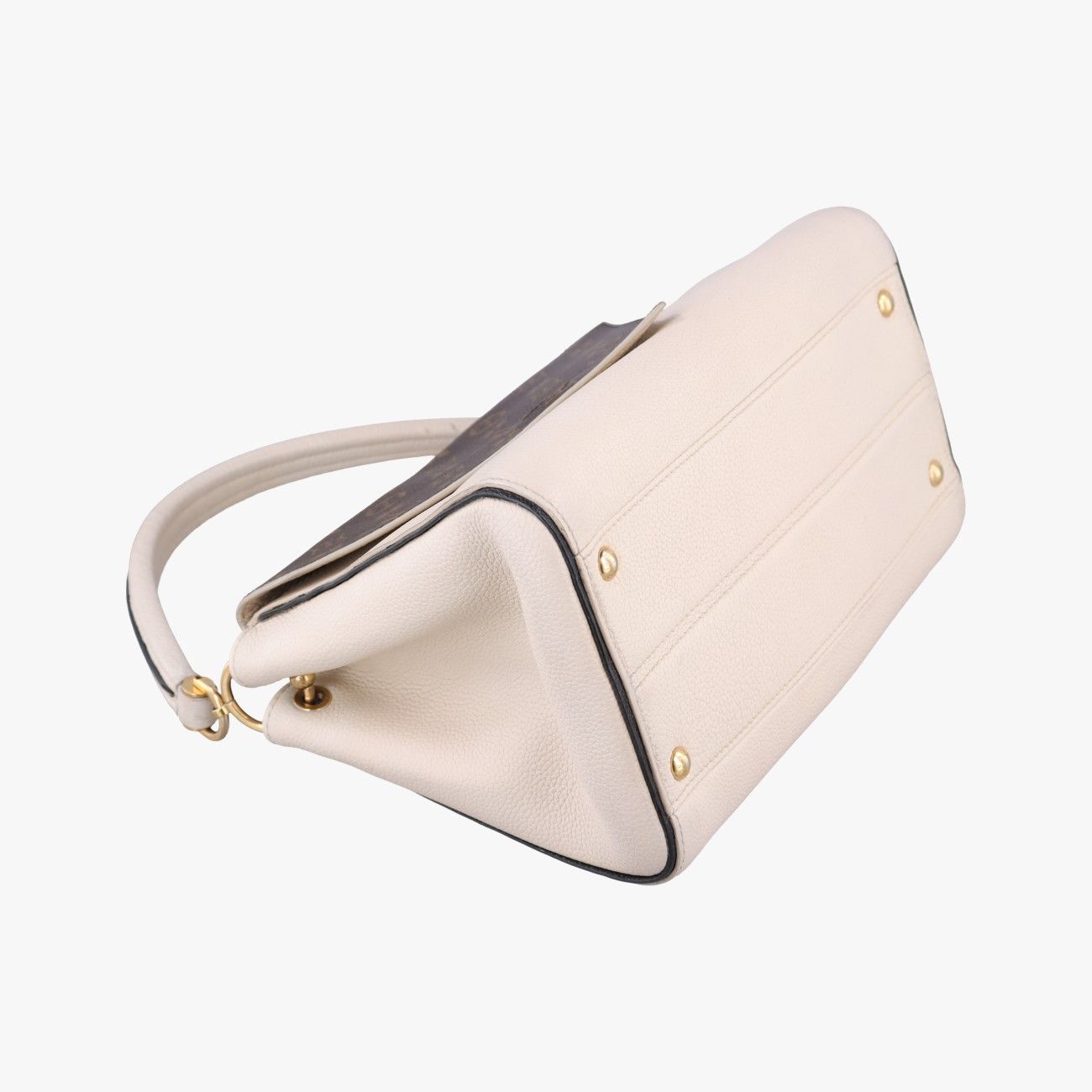 Louis Vuitton Double Brown Cream Monogram Canvas Taurillon Leather Shoulder — view 7