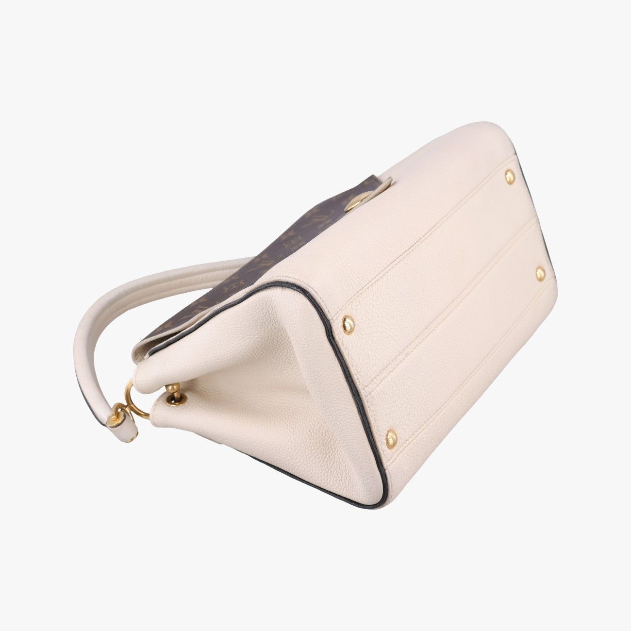 Louis Vuitton Double Brown Cream Monogram Canvas Taurillon Leather Shoulder — view 5
