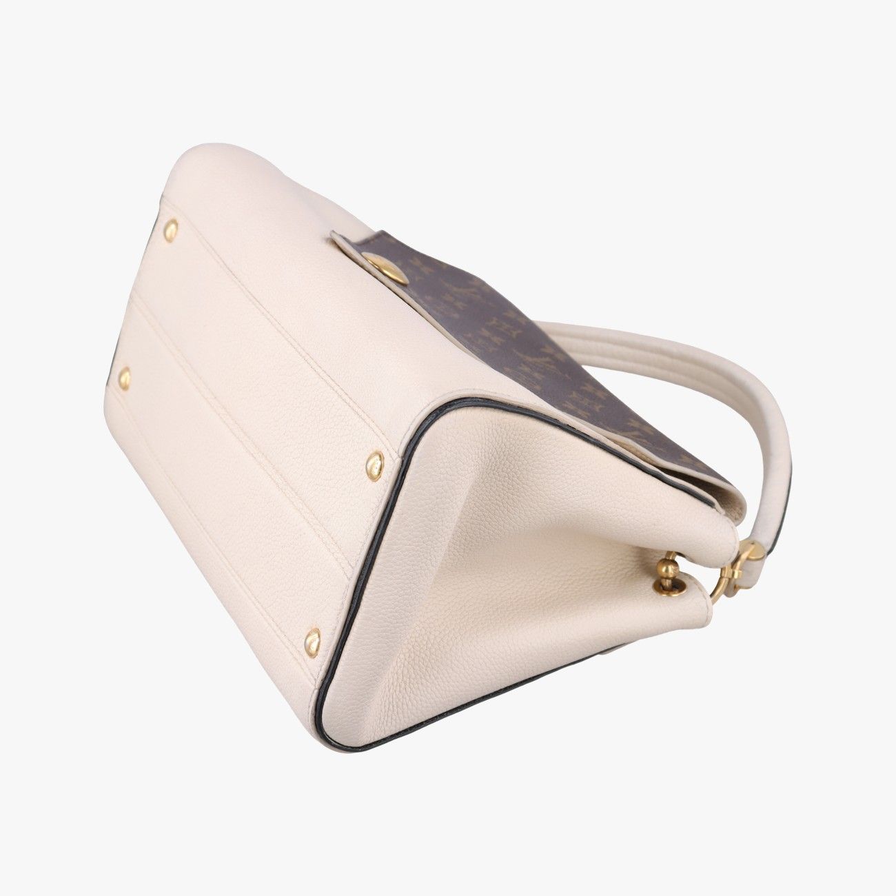 Louis Vuitton Double Brown Cream Monogram Canvas Taurillon Leather Shoulder — view 4