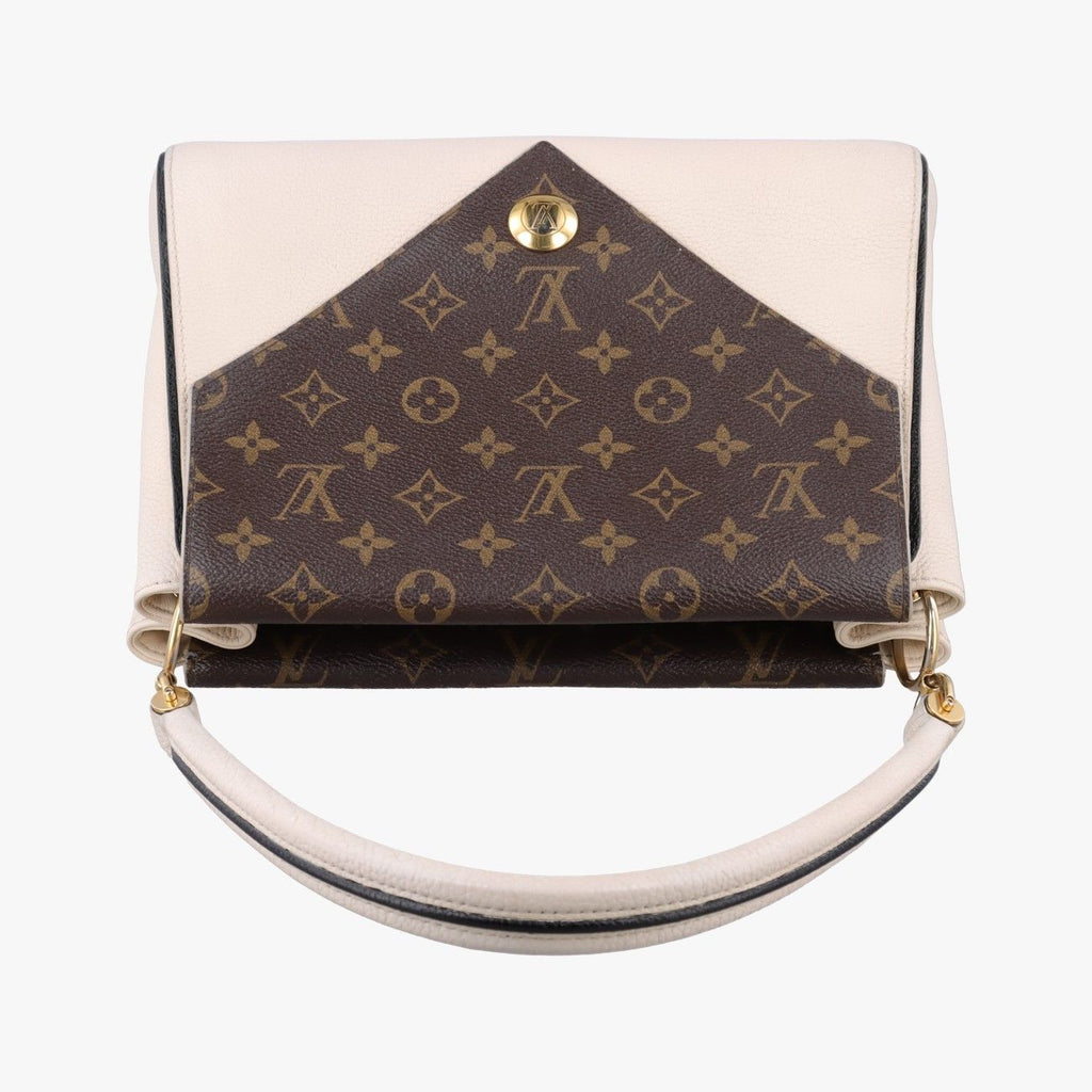 Louis Vuitton Double Brown Cream Monogram Canvas Taurillon Leather Shoulder — view 8