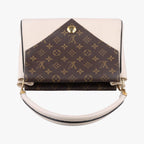 Louis Vuitton Double Brown Cream Monogram Canvas Taurillon Leather Shoulder — view 8
