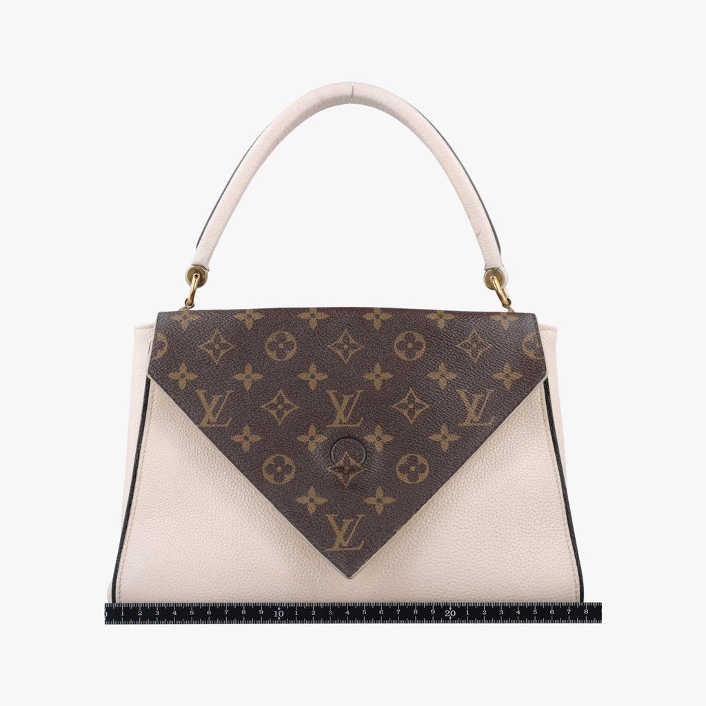 Louis Vuitton Double Brown Cream Monogram Canvas Taurillon Leather Shoulder — view 2