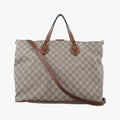 Gucci GG Supreme Brown Beige Canvas Leather Shoulder