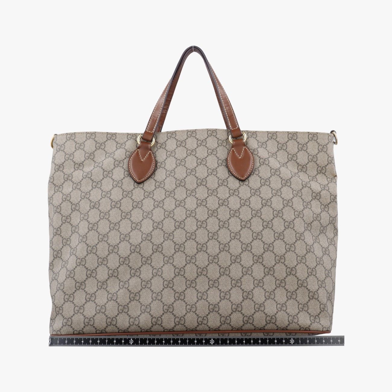 Gucci GG Supreme Brown Beige Canvas Leather Shoulder — view 2
