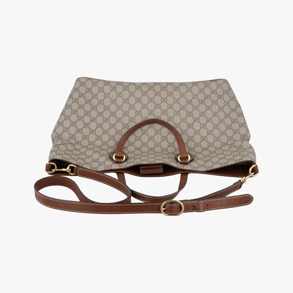 Gucci GG Supreme Brown Beige Canvas Leather Shoulder — view 8