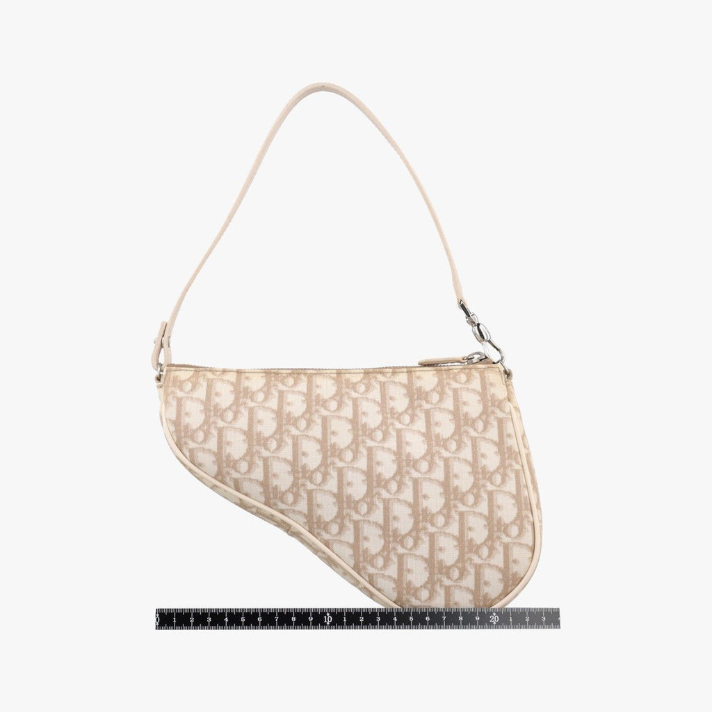 Dior Saddle Beige Canvas Flower Embroidery MC Shoulder — view 2