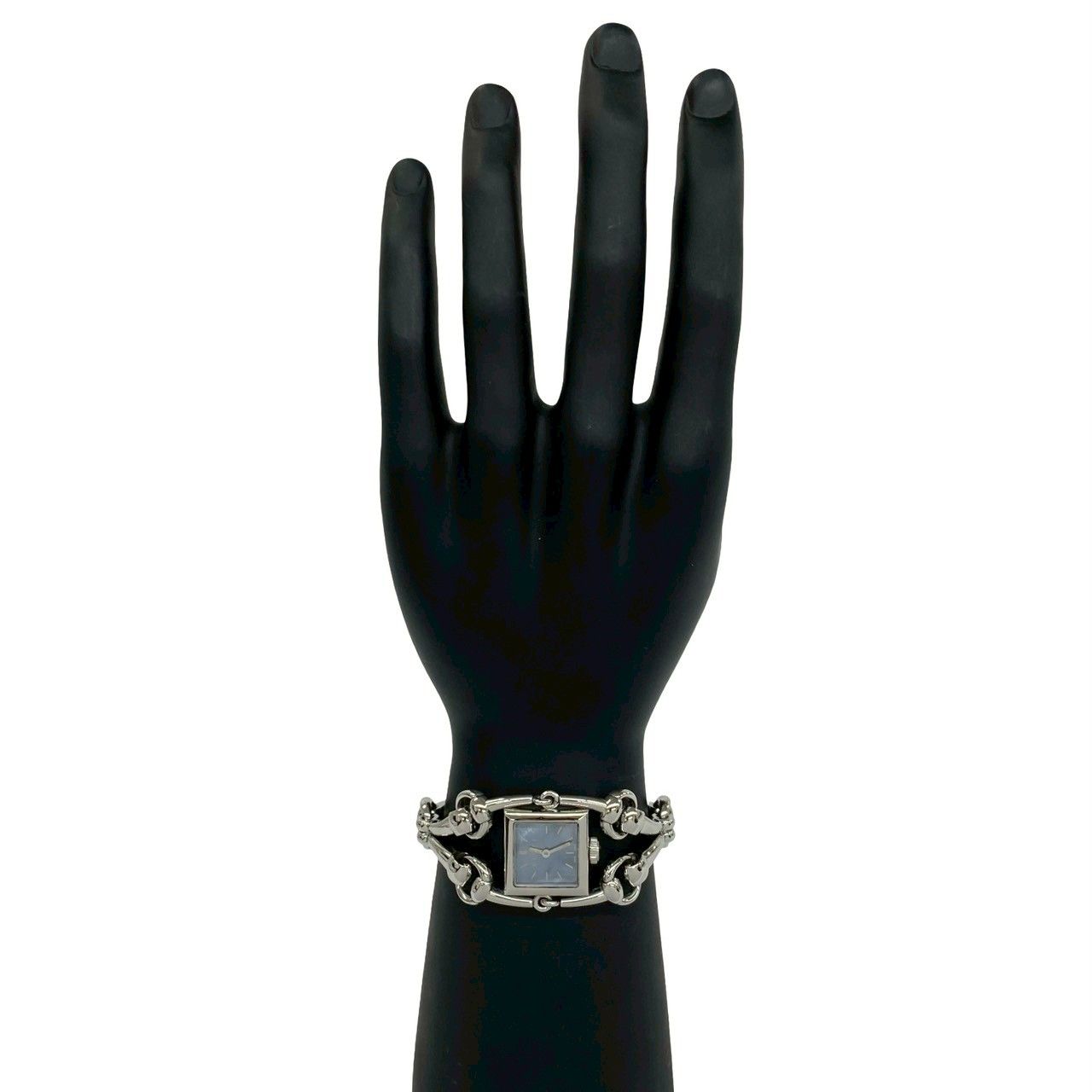 Gucci Signoria Stainless Steel Quartz Watch Wrist Silver Light Blue — view 2
