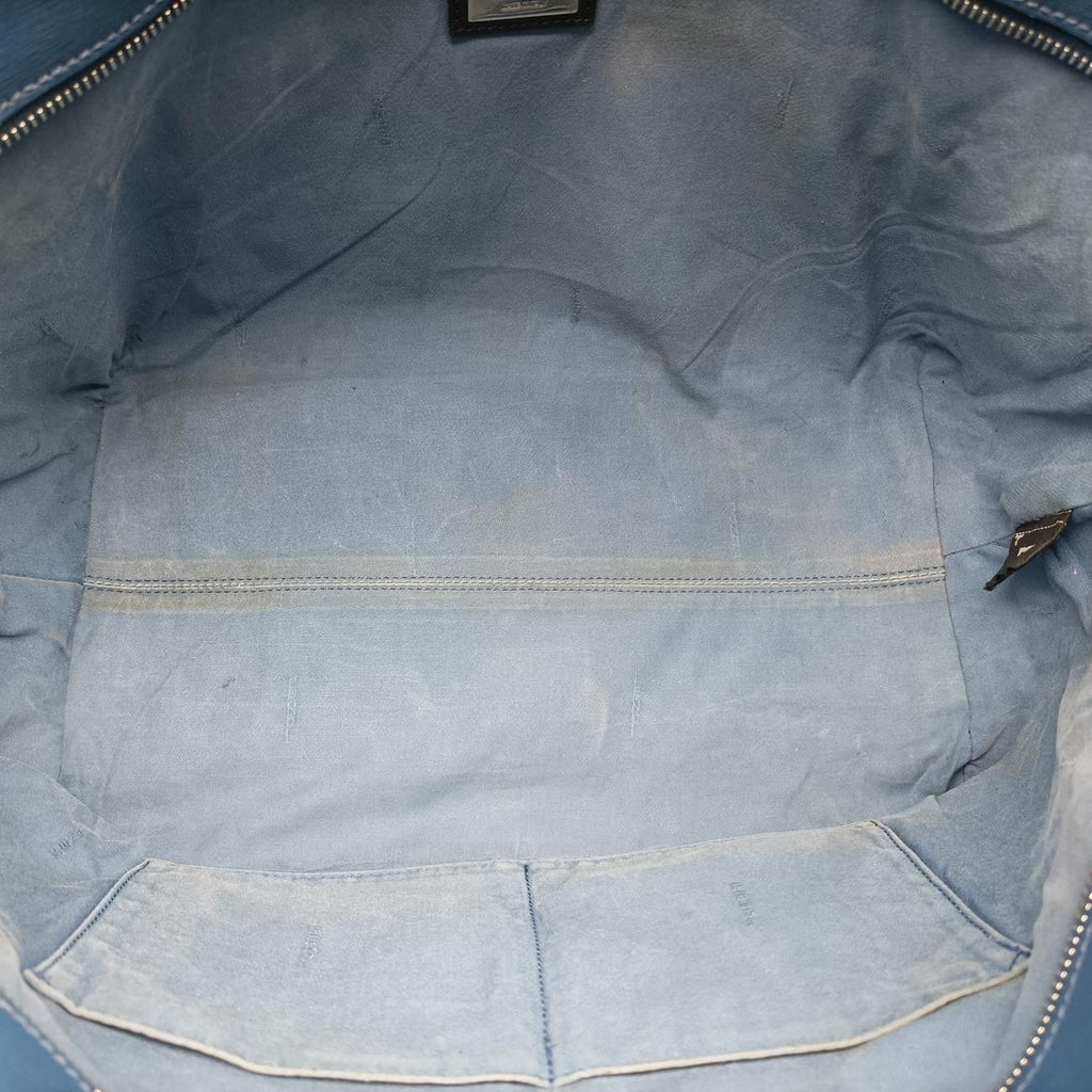 Fendi Print Roll Tote Black Leather — view 9