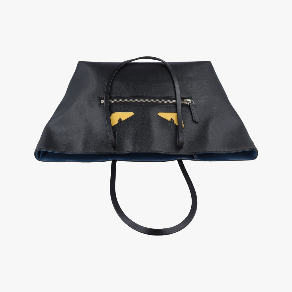 Fendi Print Roll Tote Black Leather — view 8
