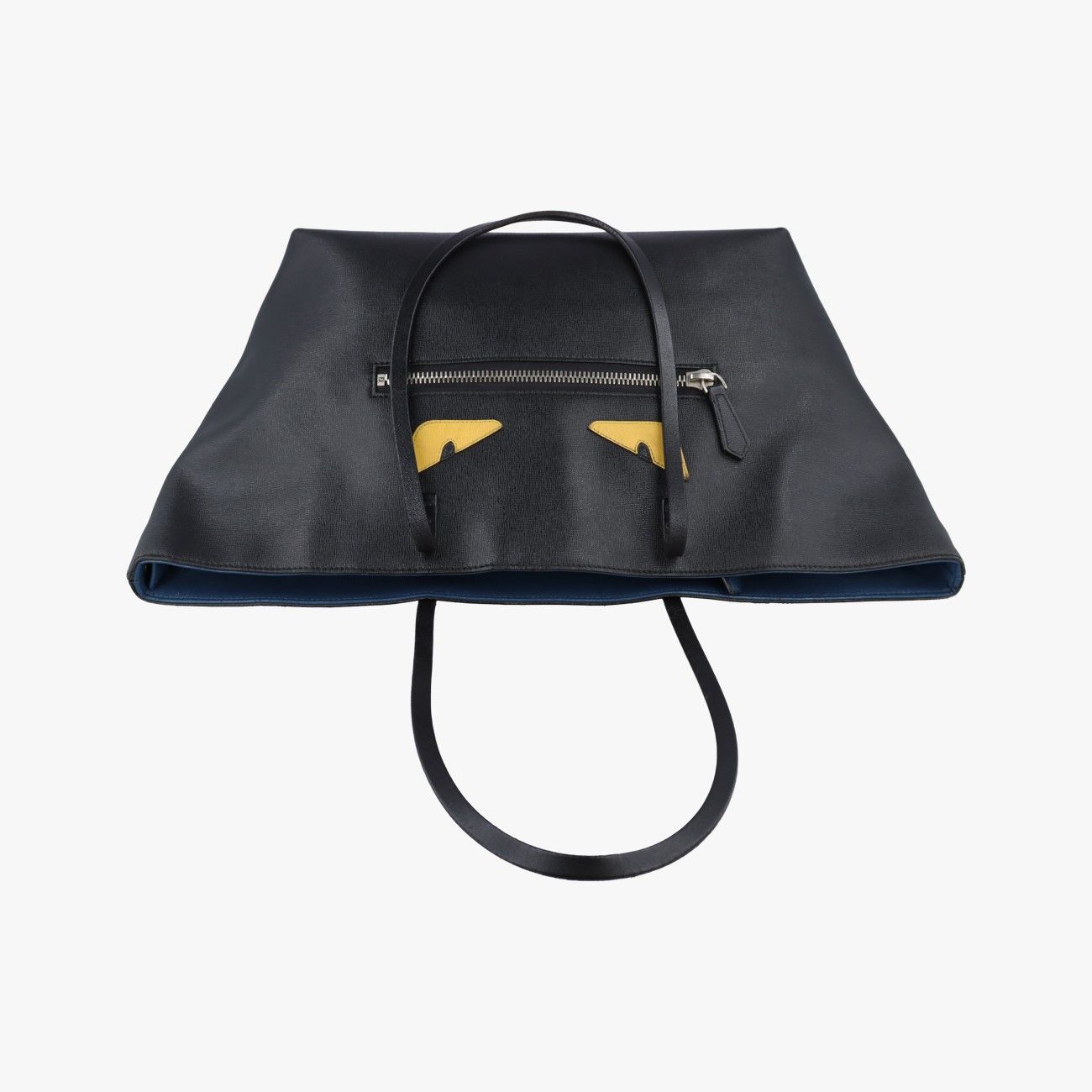 Fendi Print Roll Tote Black Leather — view 8