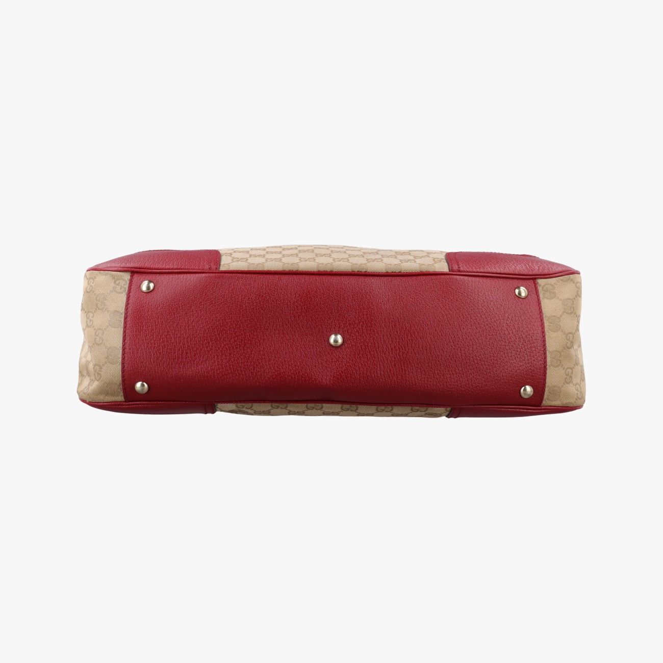 Gucci GG Supreme Beige Red Canvas Leather Handbag — view 3