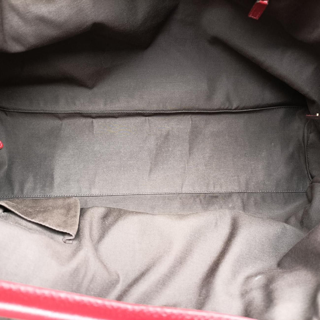 Gucci GG Supreme Beige Red Canvas Leather Handbag — view 9