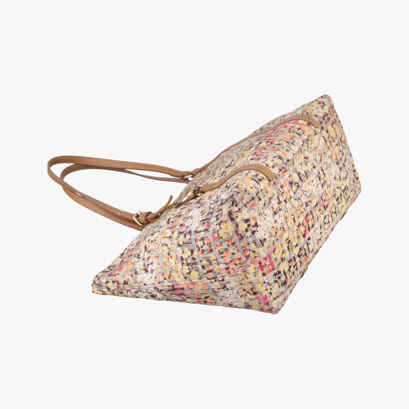 Fendi Zucchino Pattern Brown Multicolor Canvas Handbag — view 5