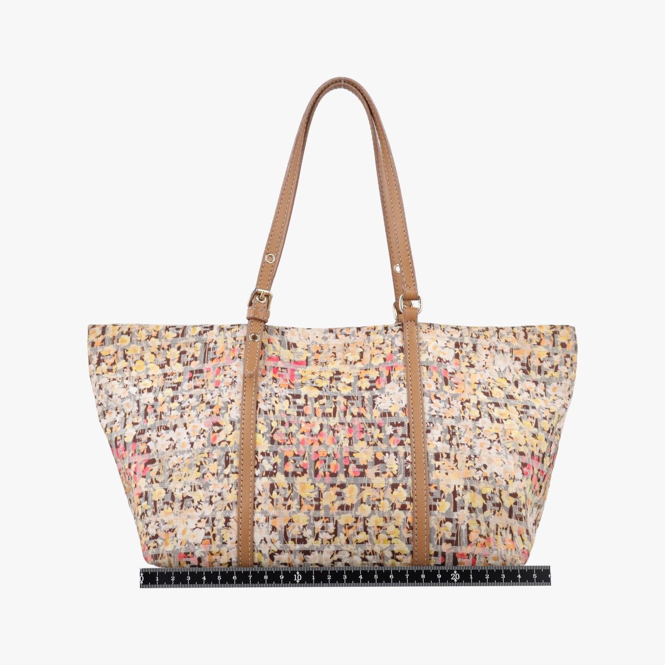 Fendi Zucchino Pattern Brown Multicolor Canvas Handbag — view 2