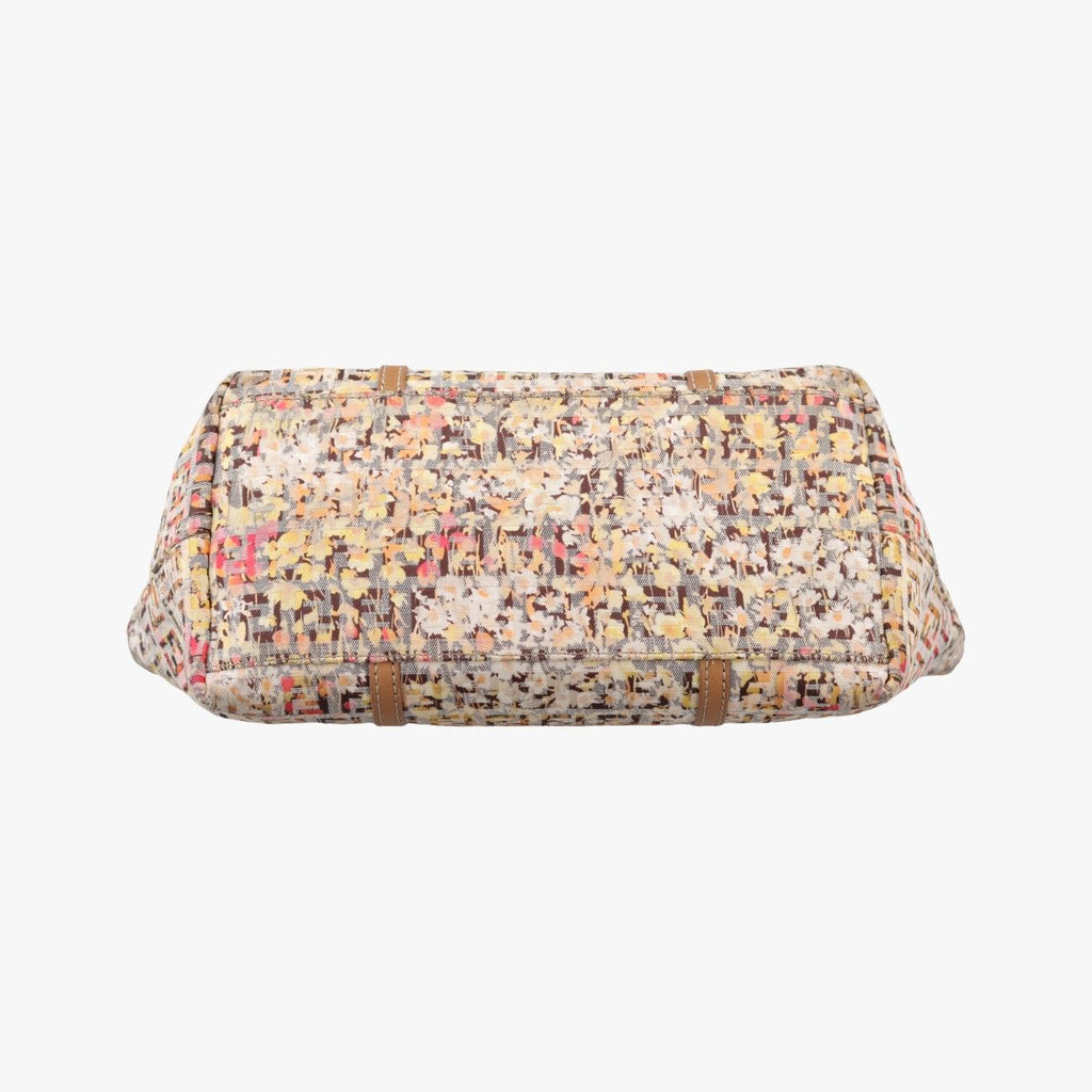 Fendi Zucchino Pattern Brown Multicolor Canvas Handbag — view 3