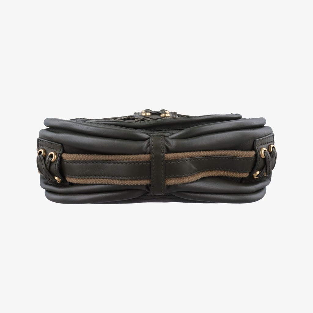 Dior Lattice Messenger Green Leather — view 3