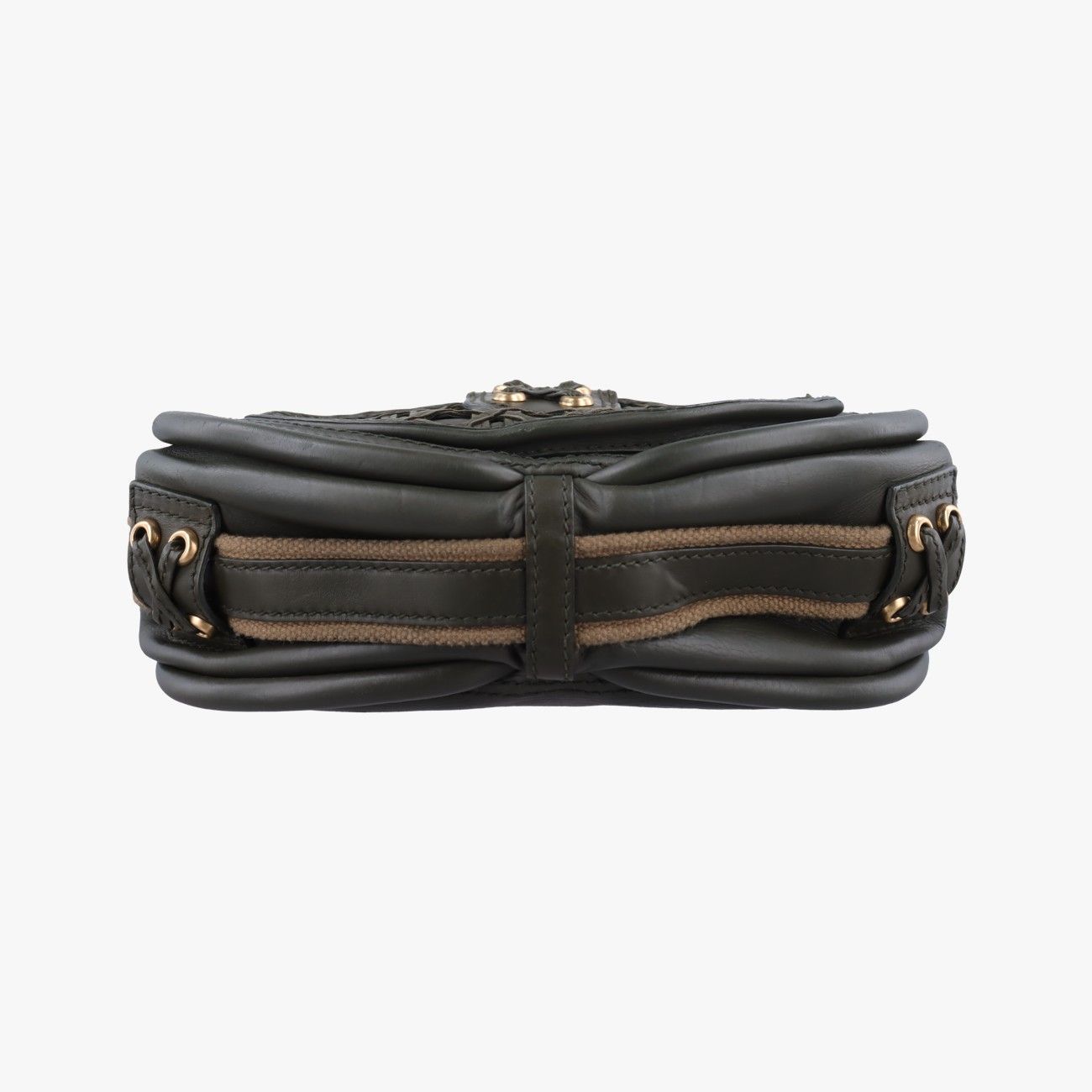 Dior Lattice Messenger Green Leather — view 3