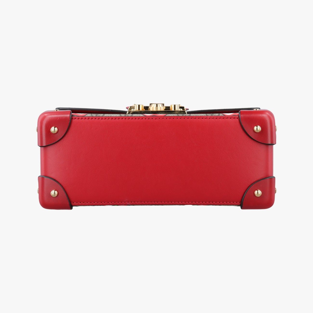 Gucci GG Apple Padlock Bamboo Beige Red Multi Canvas Leather Shoulder — view 3