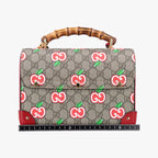 Gucci GG Apple Padlock Bamboo Beige Red Multi Canvas Leather Shoulder — view 2