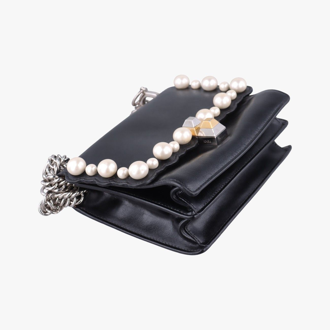 Fendi Studded Canai Black Leather Shoulder — view 5