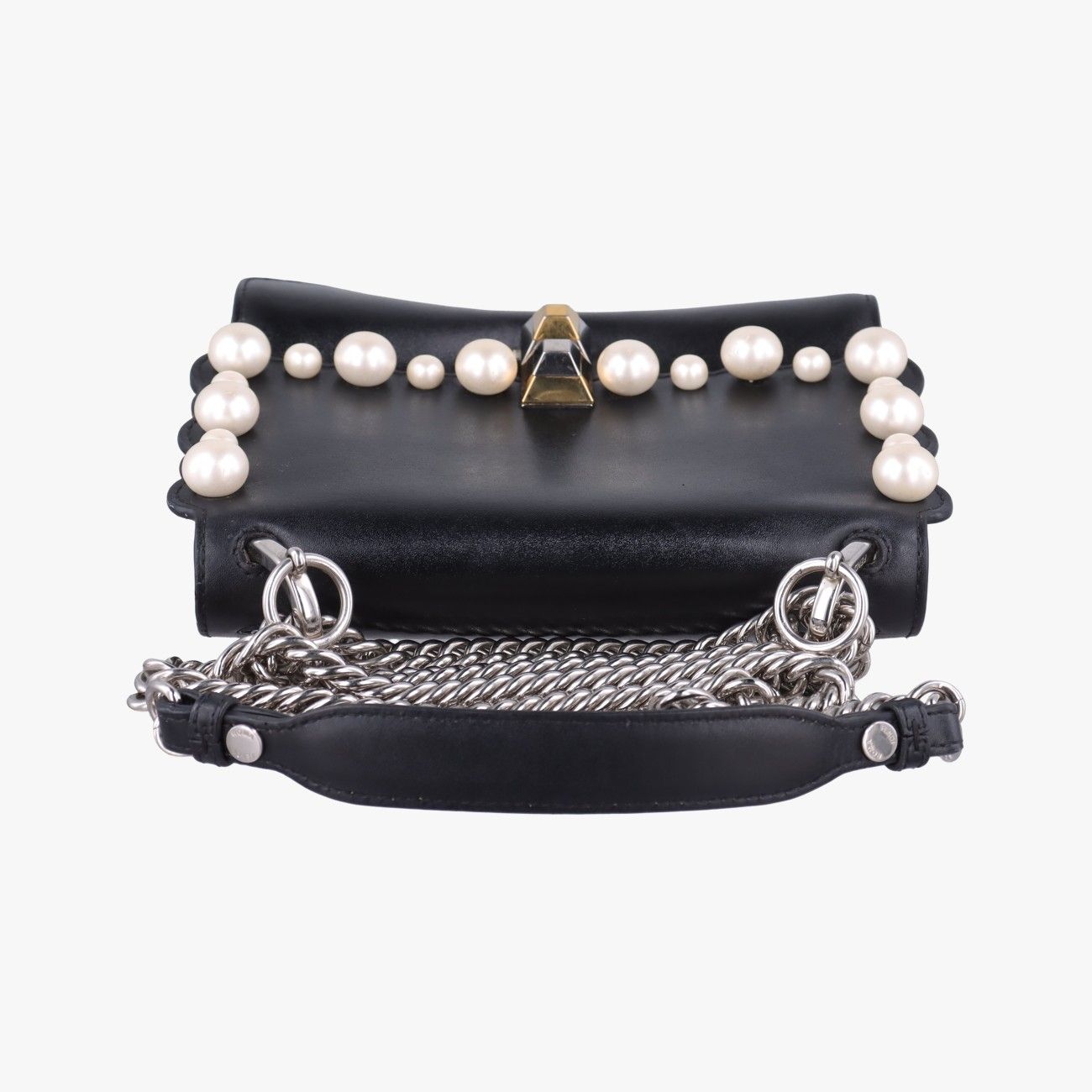Fendi Studded Canai Black Leather Shoulder — view 8