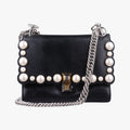 Fendi Studded Canai Black Leather Shoulder