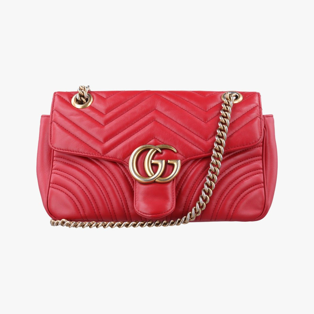 Gucci GG Marmont Red Leather Shoulder