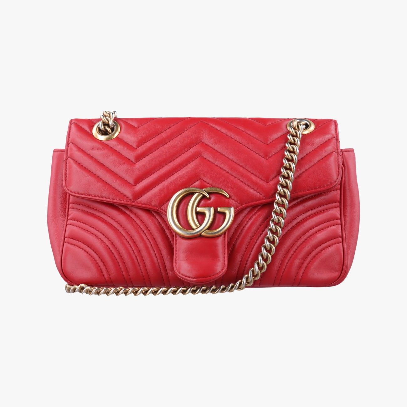 Gucci GG Marmont Red Leather Shoulder