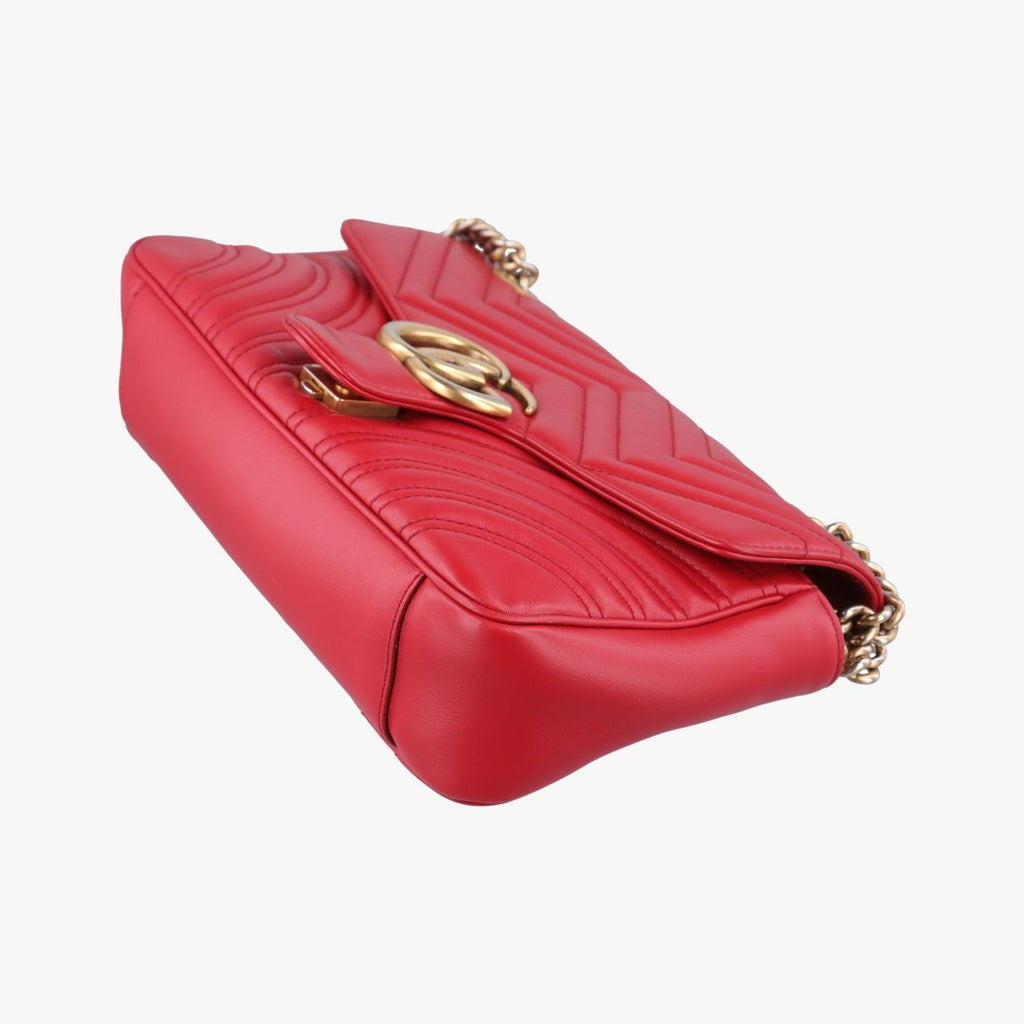 Gucci GG Marmont Red Leather Shoulder — view 4