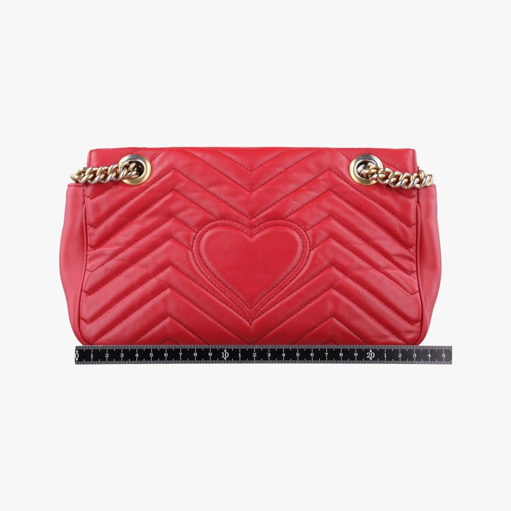 Gucci GG Marmont Red Leather Shoulder — view 2