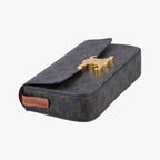 Celine Triomphe Brown Canvas Shoulder — view 5