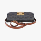 Celine Triomphe Brown Canvas Shoulder — view 8