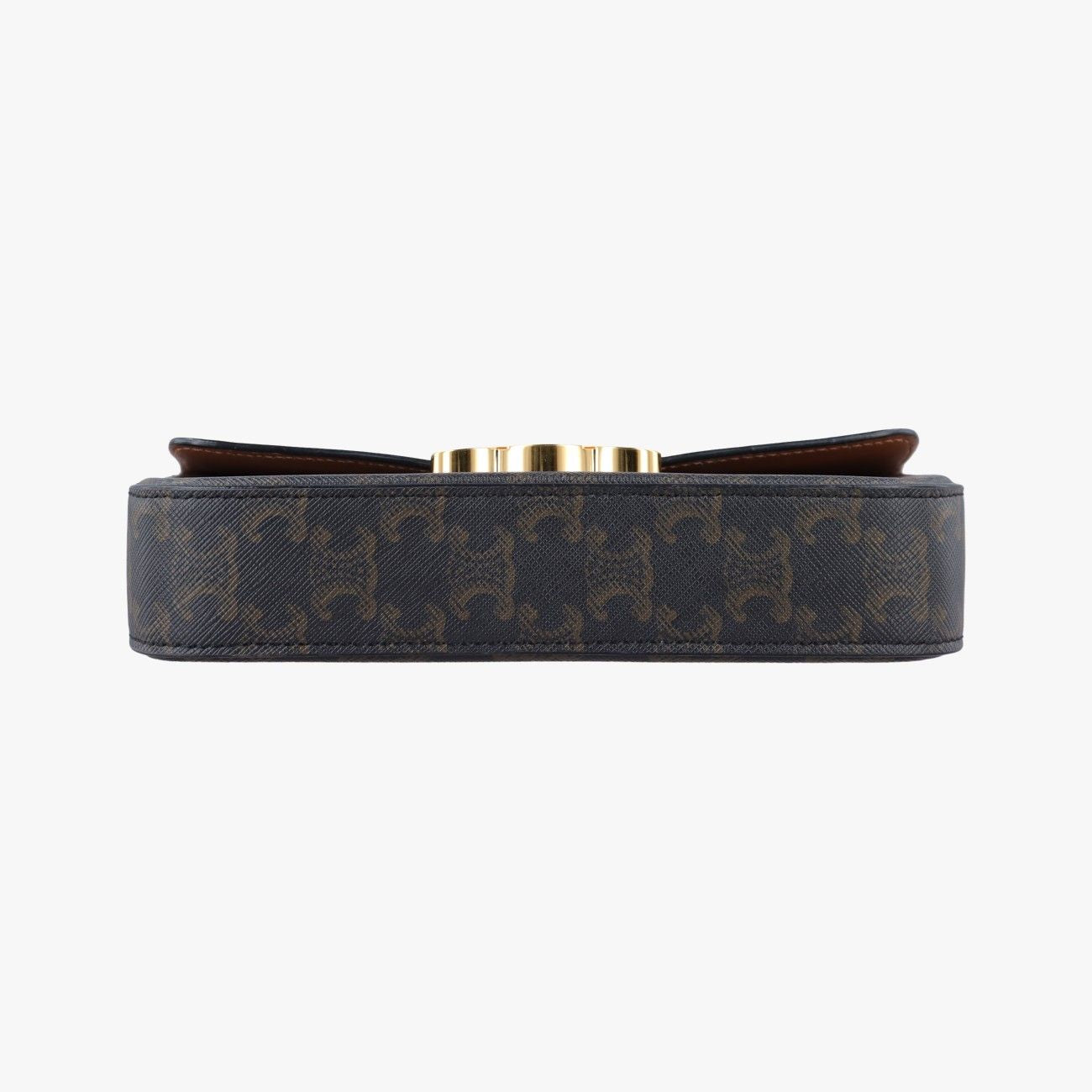 Celine Triomphe Brown Canvas Shoulder — view 3