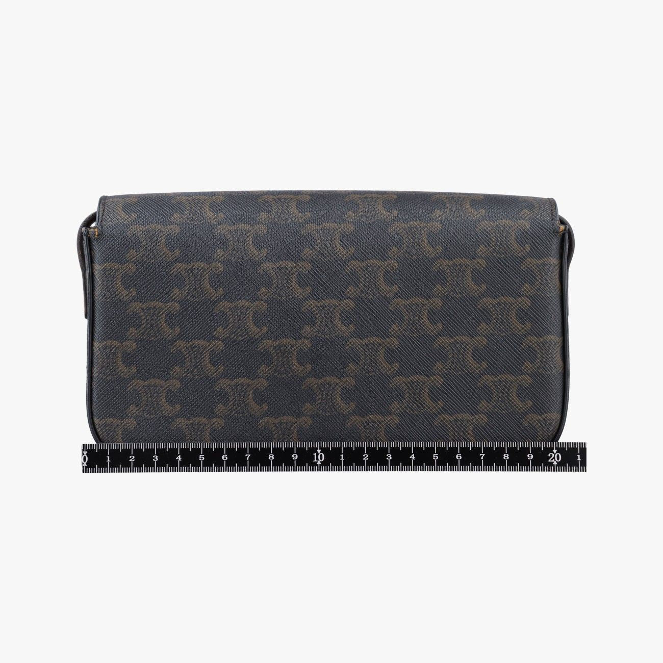 Celine Triomphe Brown Canvas Shoulder — view 2