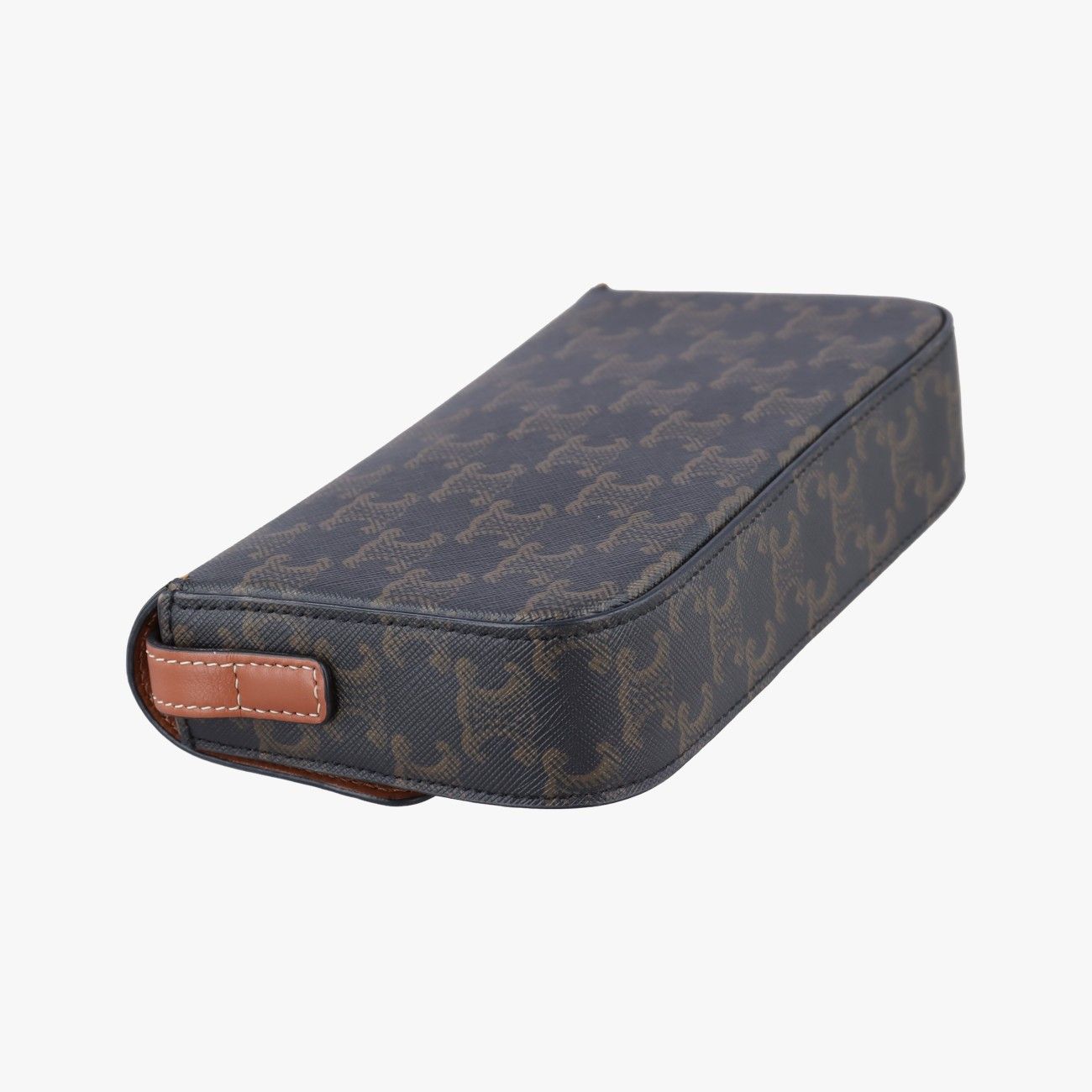 Celine Triomphe Brown Canvas Shoulder — view 7