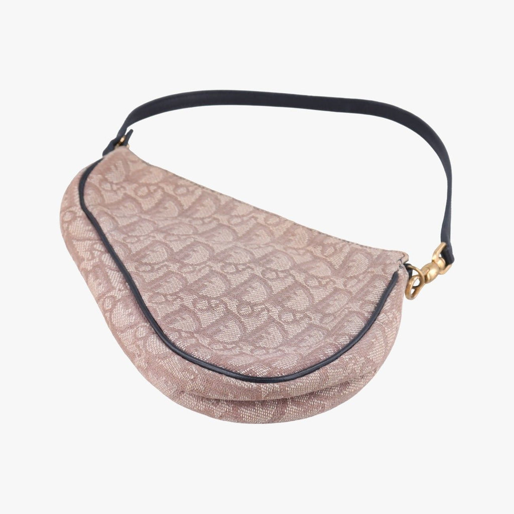 Dior Saddle Navy Beige Pink Jacquard MC Handbag — view 6