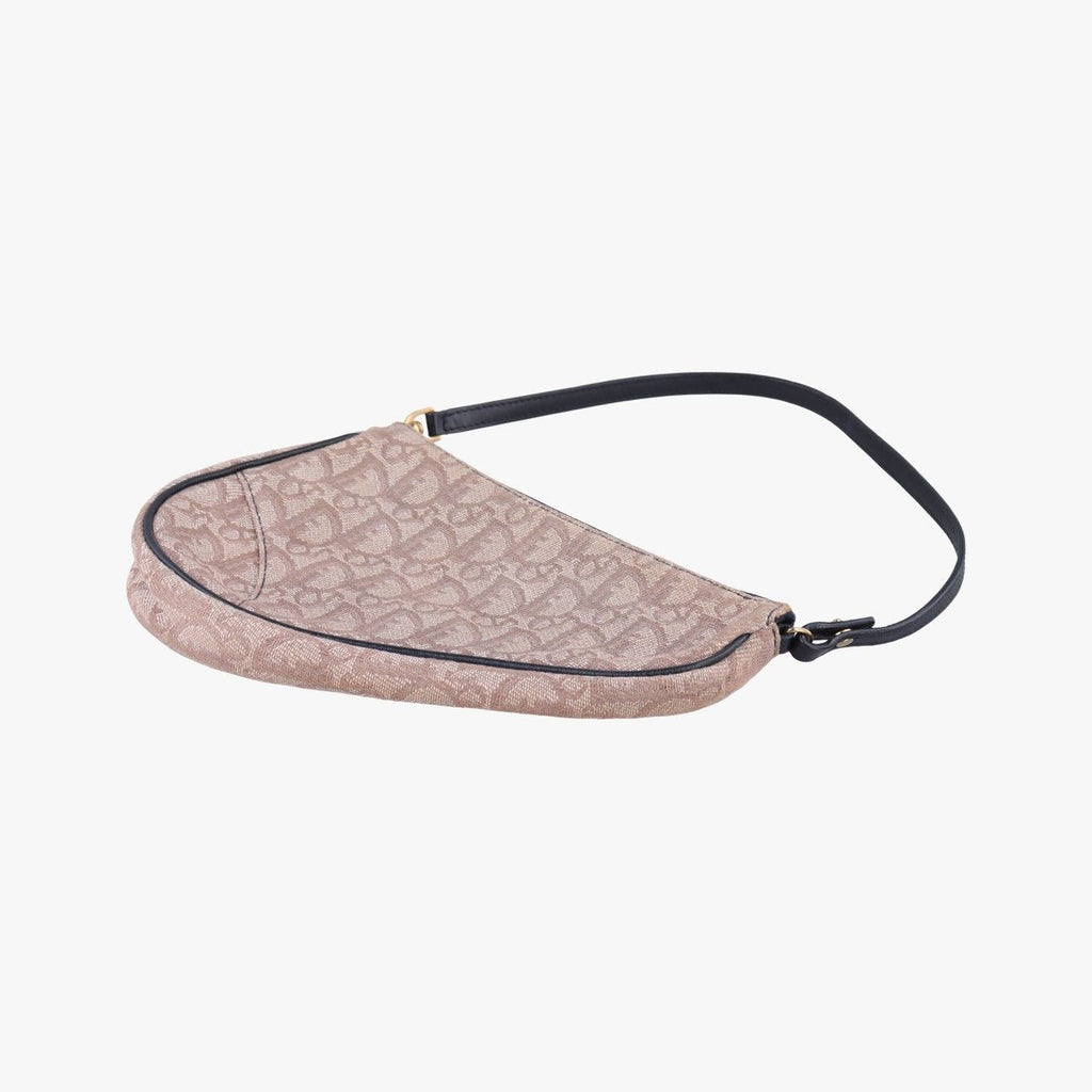 Dior Saddle Navy Beige Pink Jacquard MC Handbag — view 4