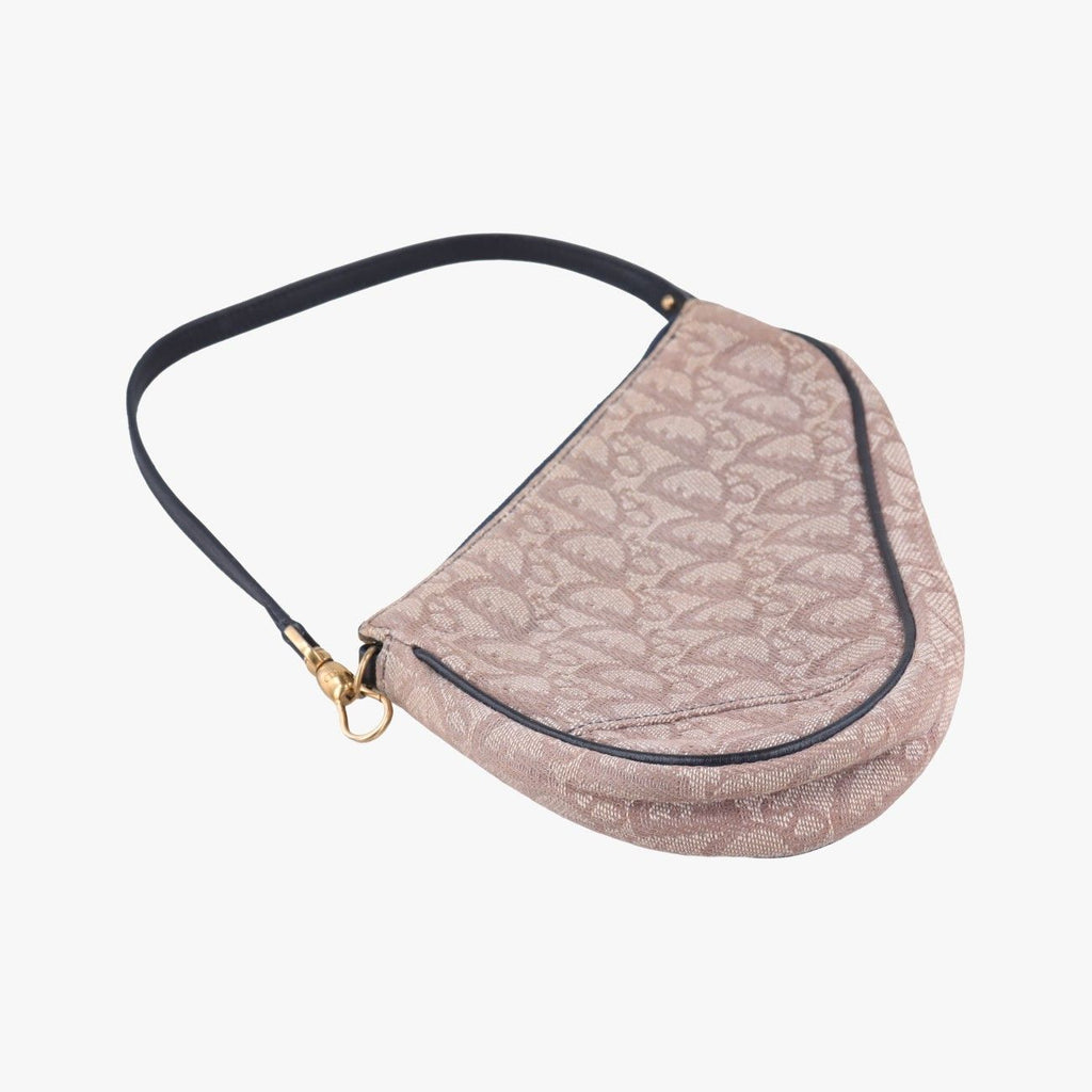 Dior Saddle Navy Beige Pink Jacquard MC Handbag — view 5