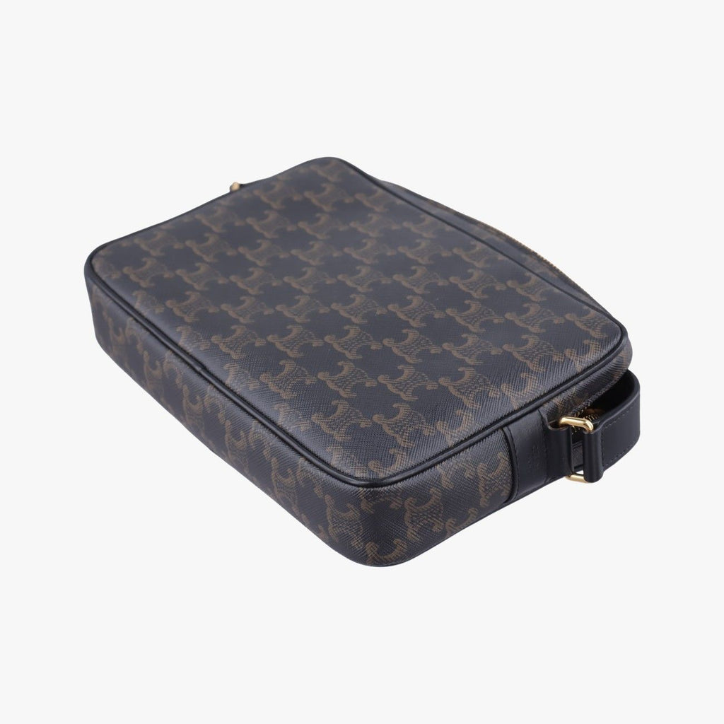 Celine Triomphe Messenger Brown Canvas — view 6