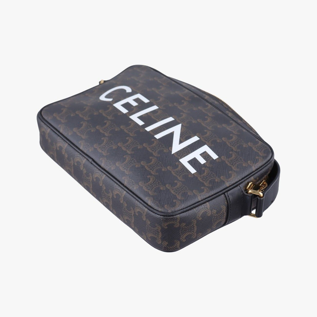 Celine Triomphe Messenger Brown Canvas — view 4