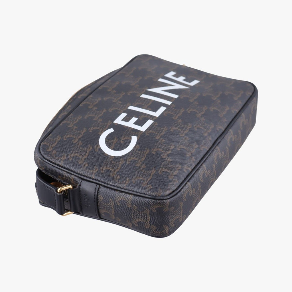 Celine Triomphe Messenger Brown Canvas — view 5