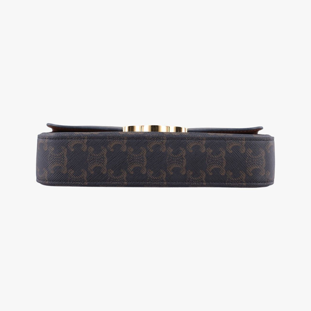 Celine Triomphe Brown Canvas Shoulder — view 3