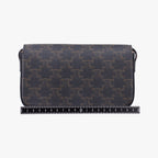 Celine Triomphe Brown Canvas Shoulder — view 2