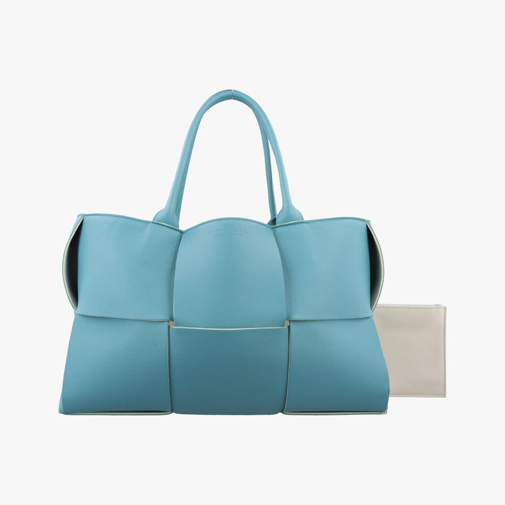 Bottega Veneta the Arco Tote Blue Lambskin