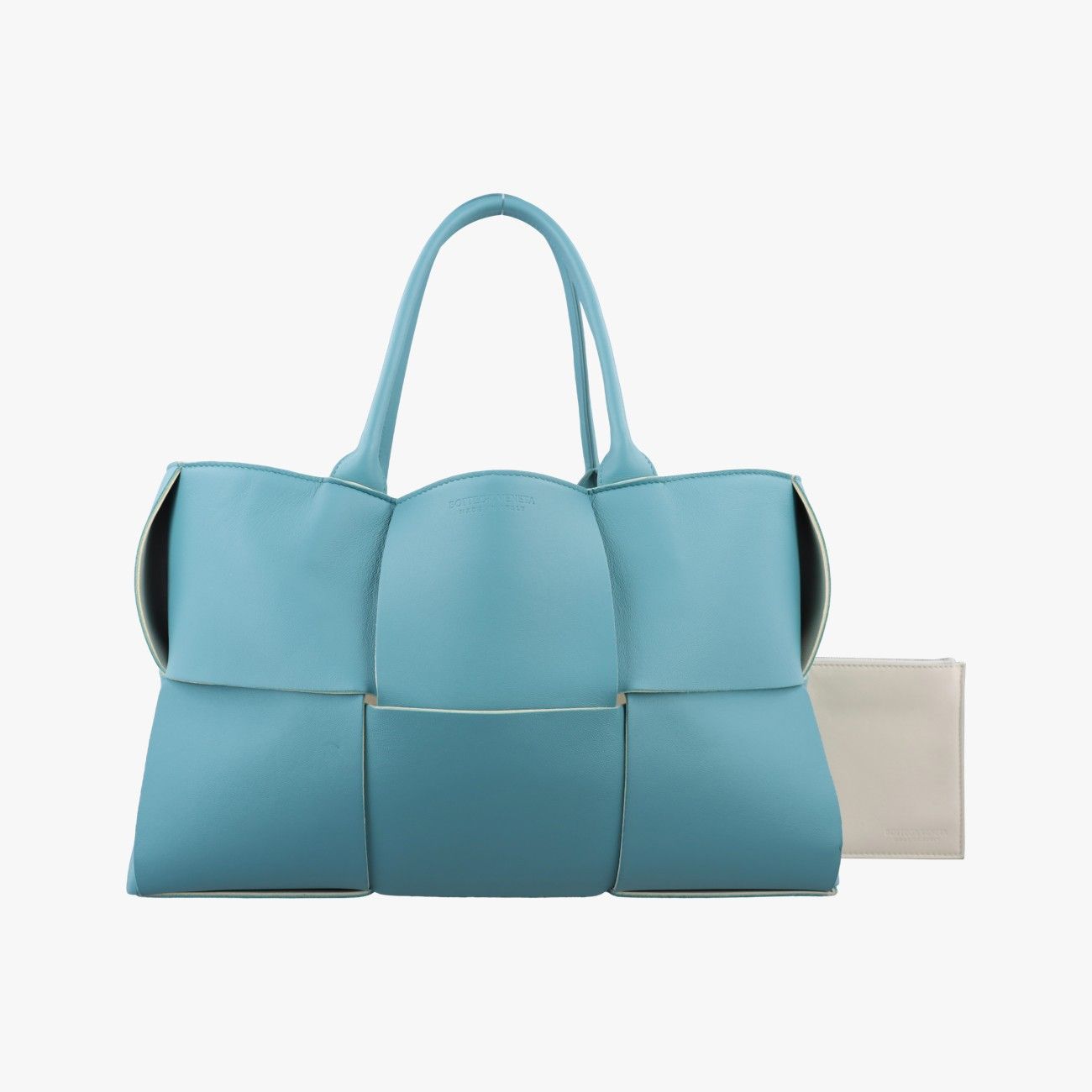 Bottega Veneta the Arco Tote Blue Lambskin